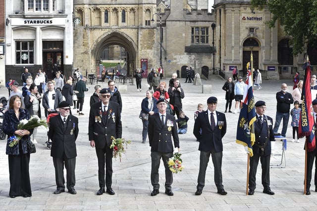 Peterborough veterans congregate on Cathedral Square to pay their respect to The Queen