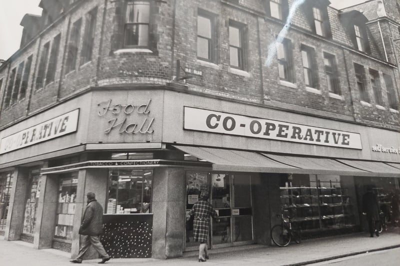 Westgate at the junction with Park Road - the entrance to the Co-Op food hall (undated)