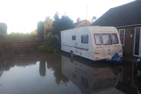 The water has left Hazel's garden flooded