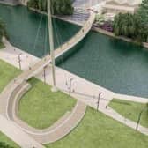 A projection of how the new bridge over the River Nene will look.