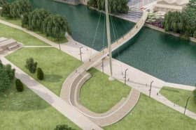 A projection of how the new bridge over the River Nene will look.