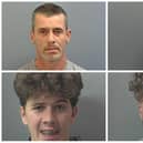 The gang received combined sentences of more than 20 years Top left: Alan Smith. Top right: John Mitchell. Bottom left: Samuel Mitchell. Bottom right: Tony Smith