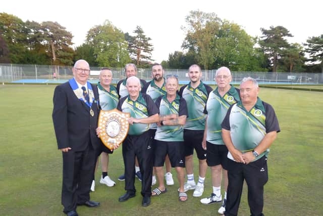 One of the winning Whittlesey Manor bowls teams.