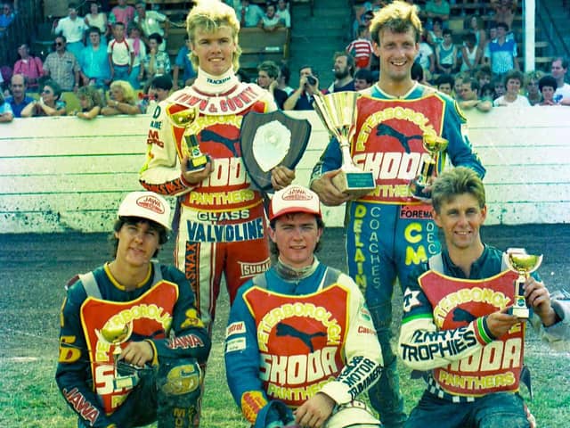 The 1989 Panthers Fours Champions, back row, from left, Mick Poole, Ian Barney, front, Scott Norman (reserve), Craig Hodgson, Kevin Jolly. Photo: John Somerville Collection.