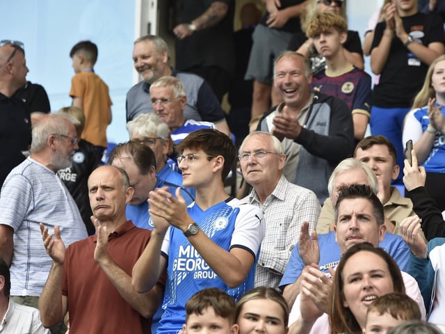 Posh fans at the Weston Homes Stadium for the visit of Charlton.
