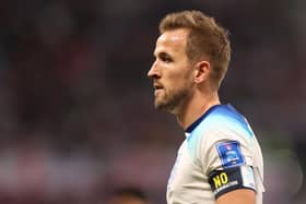 Harry Kane during England's opening World Cup match against Iran. Photo by Julian Finney/Getty Images.
