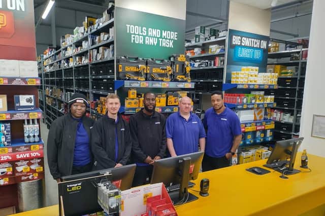 Staff at the new Toolstation outlet which has opened at the Bourges View business park in Maskew Avenue, Peterborough