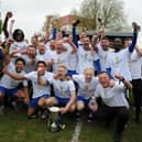 Spalding United celebrate their title success. Photo Chris Lowndes.