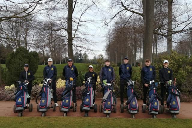Milton Golf Club's Junior Tea, from left, Chelsey Sharp, Charlie Pearce, Jacob Williams, Shivani Karthikeyan, Rylan Thomas, Euan Herson (Captain), Matty Mills, Kai Raymond (Vice -Captain).