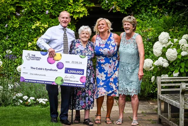 The family celebrate their £1m Lotto win