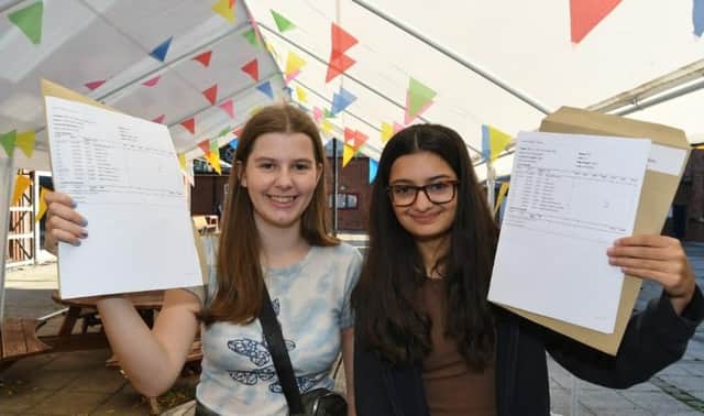 GCSE Results Day at The King's School: Grace Samuel and Maria Kigallen