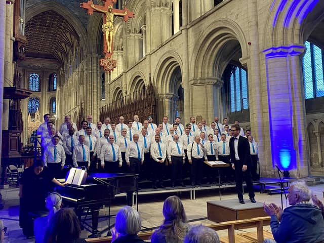 Men United In Song concert at Peterborough Cathedral.