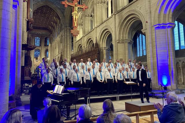 Men United In Song concert at Peterborough Cathedral.