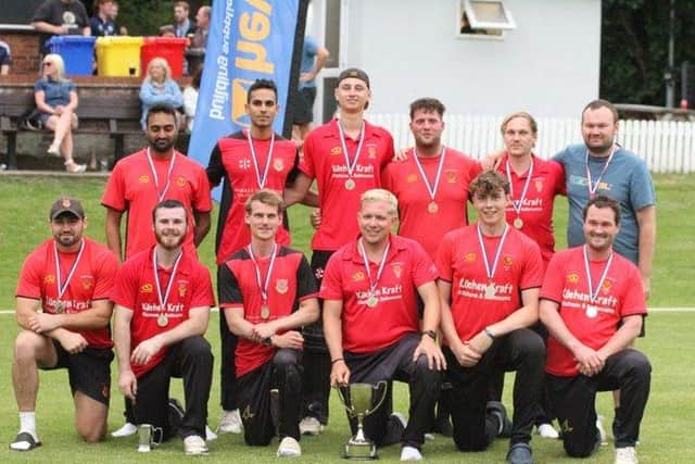 Oundle Town after their Northants T20 Championship Finals Day success. Photo Finbarr Carroll.