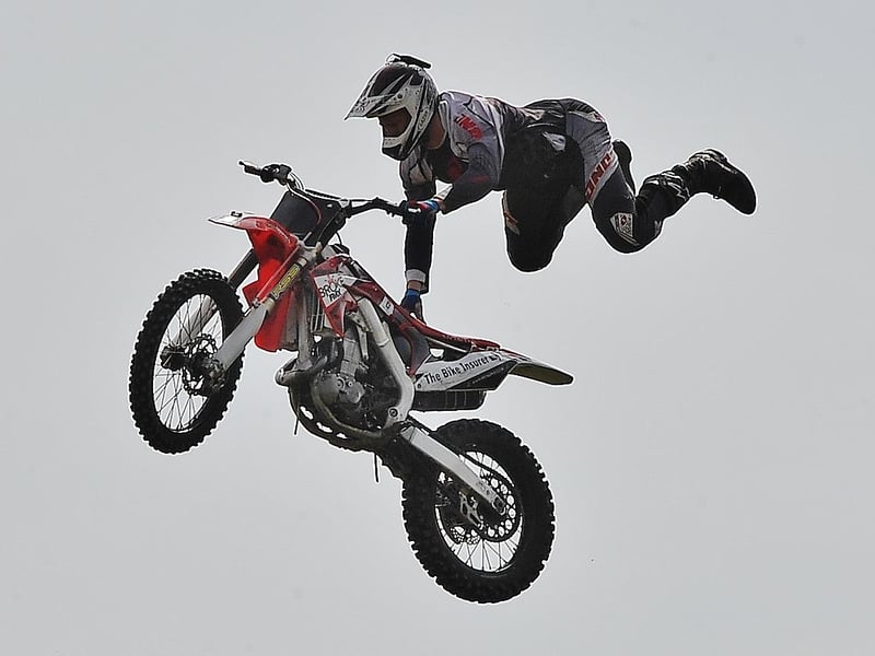 Truckfest 2014 at the East of England Showground, the Broke FMXD display team in action