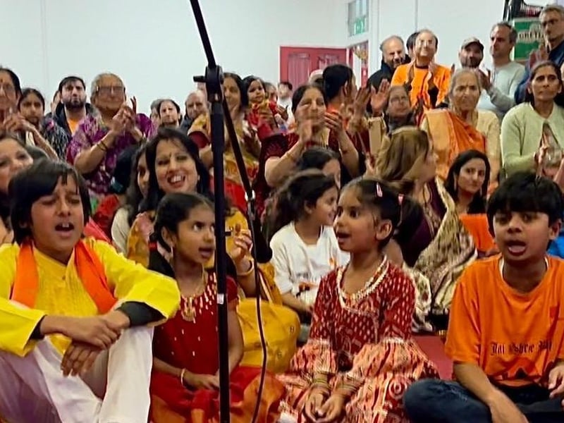 Hindus take part in the day long celebrations