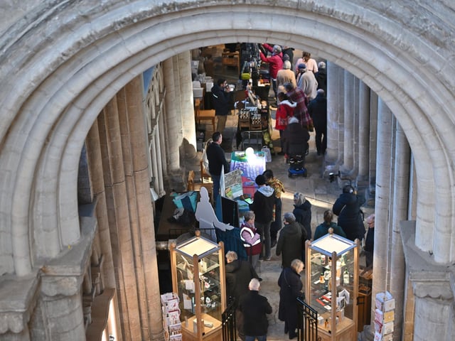Peterborough Cathedral Christmas market.