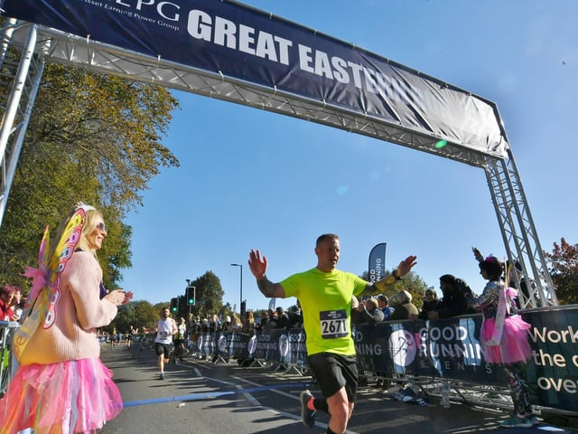 The is always a great reception for athletes when they finish the race