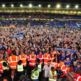 Next week Posh want to replicate these scenes from the 2011 play-off semi-final win over MK Dons. Photo David Lowndes.