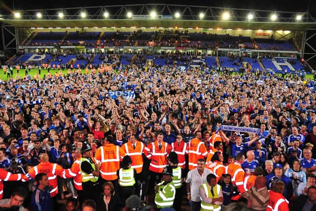 Next week Posh want to replicate these scenes from the 2011 play-off semi-final win over MK Dons. Photo David Lowndes.