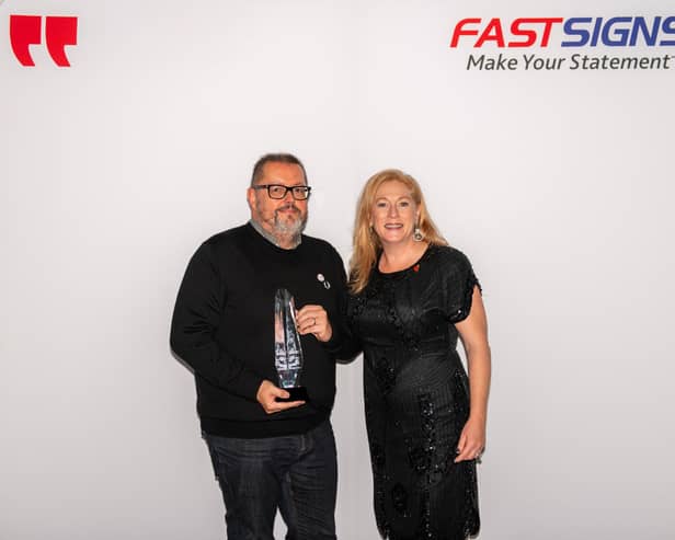 Paul Robinson, owner of Fastsigns Peterborough, with his award.