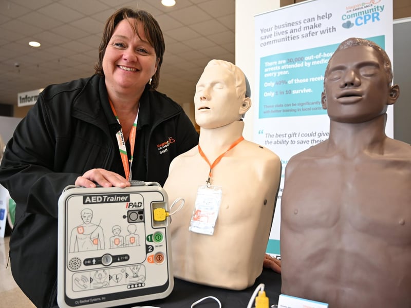 Annette Ablewhite from MAGPAS air ambulance at Local View's Business Expo at the Kingsgate Centre, Peterborough