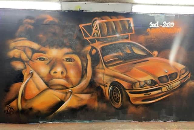 A mural to Cain created at Peterborough's graffiti tunnel. Photo: Shannon Woolley.