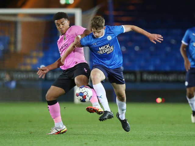 Ollie Rose in action for Posh Youths against Northampton. Photo: Joe Dent/theposh.com