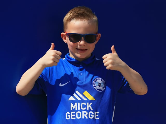 A young Peterborough United fan shows his support for Posh prior to the Sky Bet League One match against Blackpool in 2016.