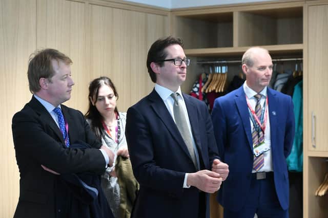  Cabinet Office minister Alex Burghart opens the Government Agency hub at Fletton Quays