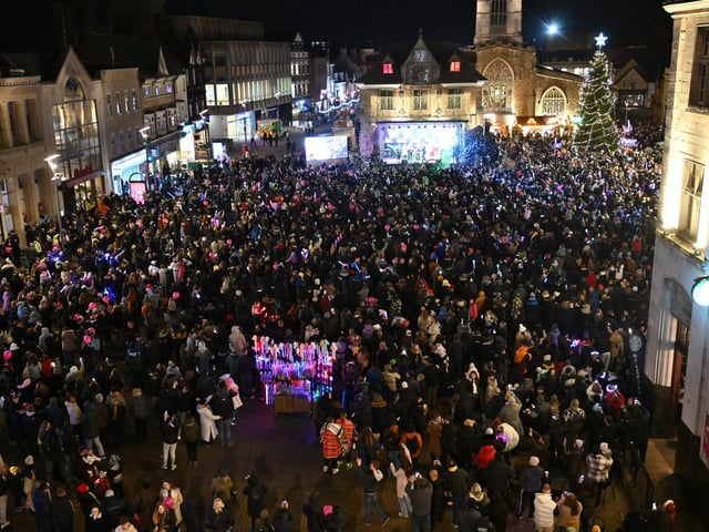 Switching on of the Christmas lights In Cathedral Square 2024.