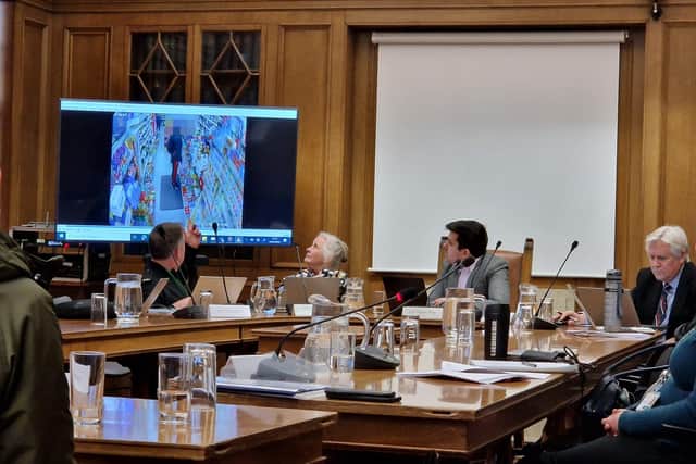 Police show Peterborough City Council's licensing committee CCTV footage of the incident