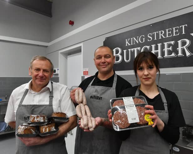 Staff at the King Street Butchery at the Waterside Garden Centre, Baston