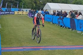 Jamie Murray finishing his gravel race in Scotland.