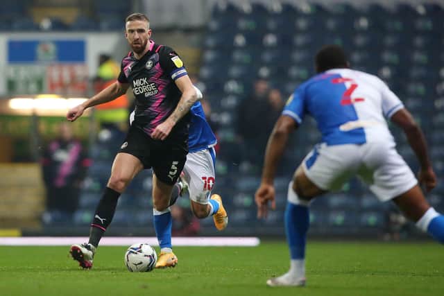 Mark Beevers in action against Blackburn. Photo: Joe Dent.