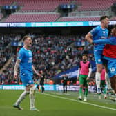 Harrison Burrows celebrates his winning goal for Posh at Wembley. Photo Joe Dent/theposh.com.