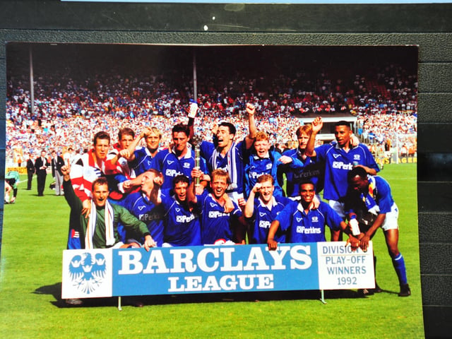 Combative midfielder Halsall is widely regarded as the greatest Posh skipper and he inspired Chris Turner's team to back-to-back promotions for the first time in the club's history as Posh jumped from Division Four to the old Division One (the arrival of the Premier League meant Posh missed out Division Two!) Halsall's favourite day wasn't winning at Wembley in 1992, but drawing at Chesterfield in 1991 to seal promotion from Division Four as that was the first time he'd won anything in his career. Halsall, who is pictured holding the play-off trophy after 2-1 final win over Stockport County at Wembley, went on to manage Posh and is now head of the West Bromwich Albion Academy.