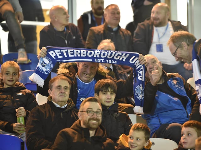 Peterborough United fans enjoy last night's win over Accrington Stanley.