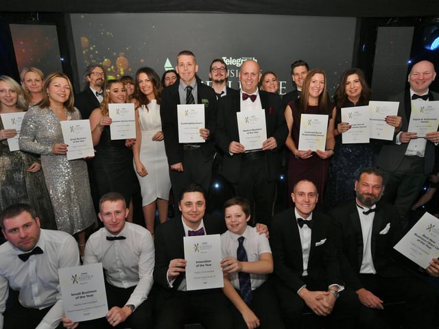 The winners group of the Peterborough Telegraph Business Excellence Awards 2022.