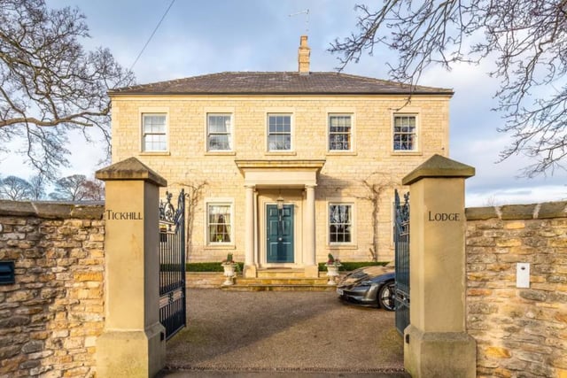 Now for something a bit different. Tickhill Lodge contains four bedrooms, is priced at £1,300,000, and had 845 views over the last month.