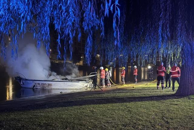 Crews tackle the fire.