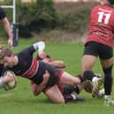 Harry Winch scores a try for Oundle v Colchester. Photo Kev Goodacre.