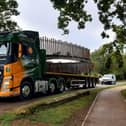 The new bridge - which has been designed and constructed in Cumbria - is being transported to Ferry Meadows in sections by lorry.