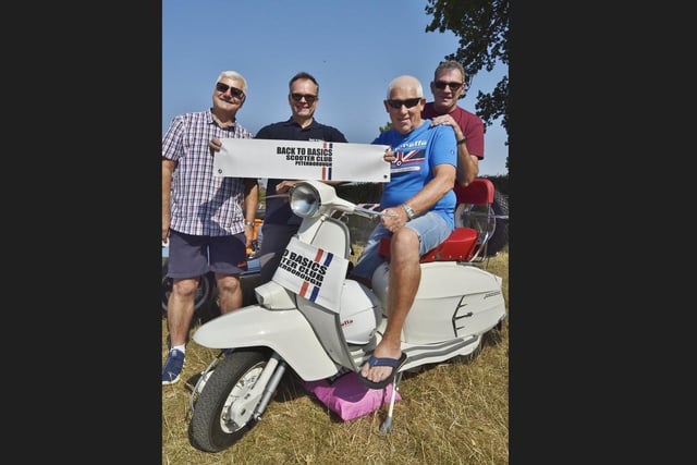 Barry Johnson, Jim Barron-Clark, Chris Hull and Dougie Brown - members of the Back to Basics scooter club.