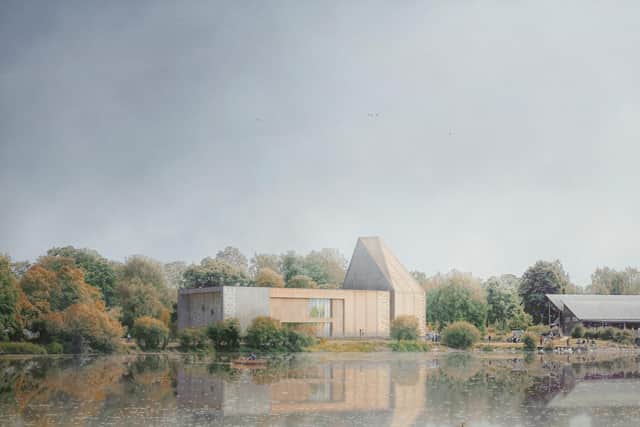 The revised image of the planned Lakeside Activity Centre at Nene Park Trust