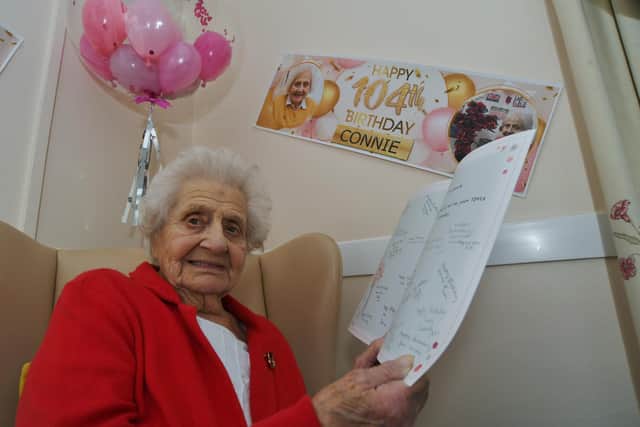 Constance (Connie) Peace Hailstone, who was born on Armistice Day, celebrates her 104th birthday at The Hermitage Rest Home, in Whittlesey