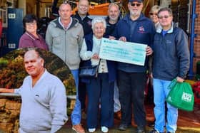Jo Smith and members of the Smith family present a cheque to Paul Stewart, deputy launch authority at Hunstanton lifeboat station.