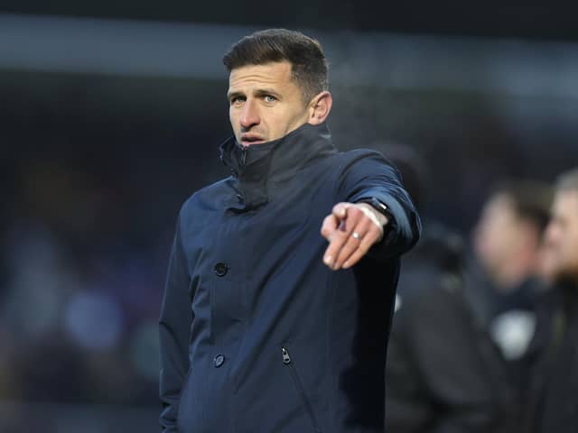 Portsmouth manager John Mousinho. Photo by Pete Norton/Getty Images.