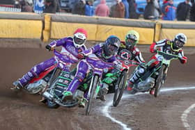 Action from Panthers v Belle Vue earlier this month. Photo: Jeff Davies.
