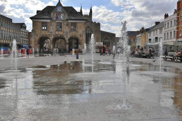 The fountains on at Cathedral Square.were switched on yesterday